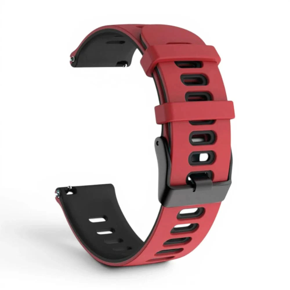 Bracelet Rhythm silicone rouge, vue de profil - Garmin Quick Release 20mm | Clipz-it