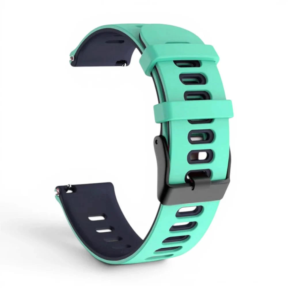 Bracelet Rhythm silicone turquoise, vue de profil - Garmin Quick Release 20mm | Clipz-it