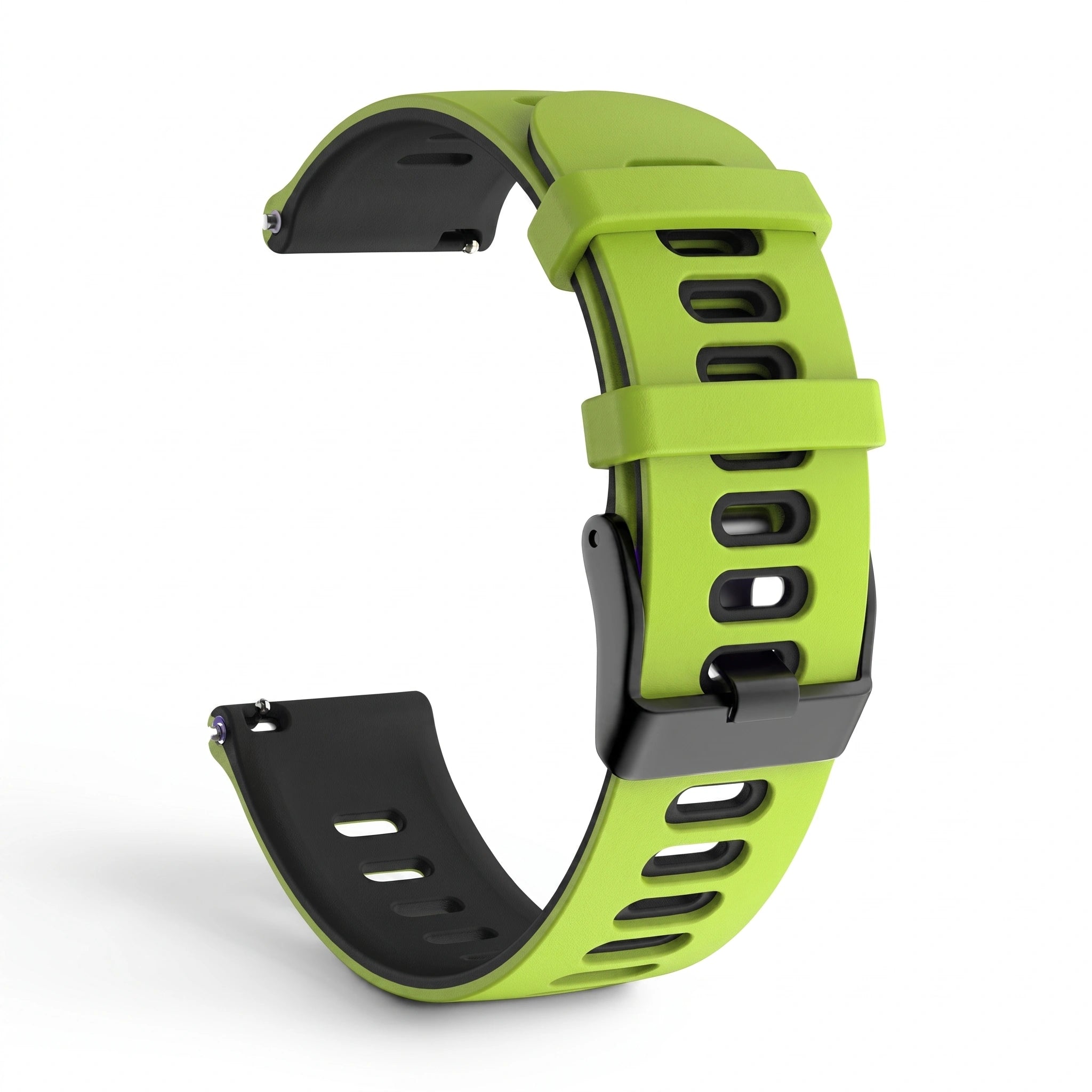 Bracelet Rhythm silicone vert, vue de profil - Garmin Quick Release 20mm | Clipz-it