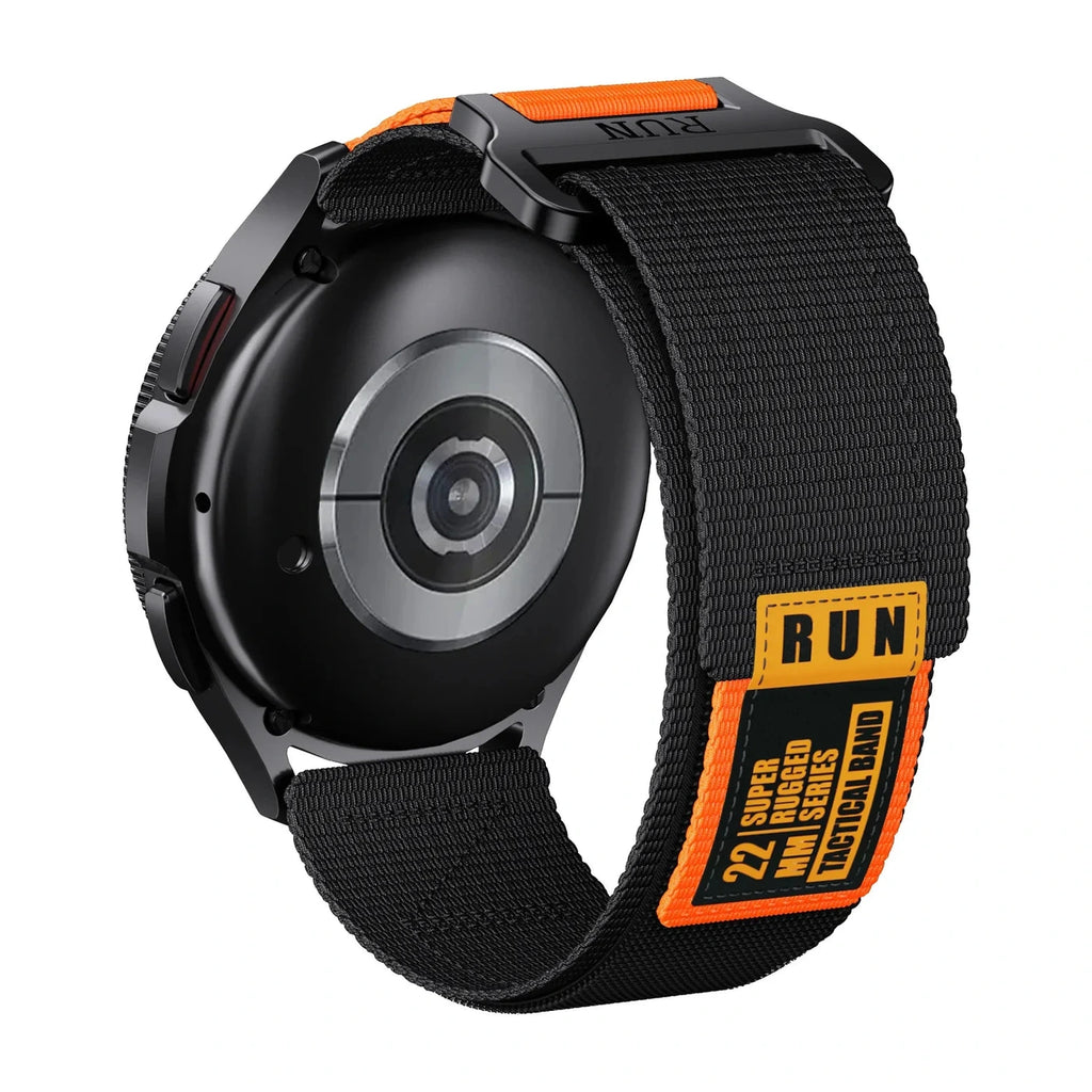 Rugged taktiskt nylonarmband, svart, vy 2 - Garmin Quick-Release 20 mm | Clipz-it