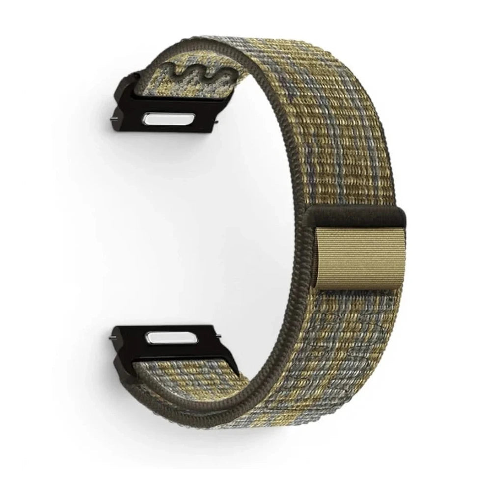 Bracelet Weave nylon tressé vert militaire, vue de profil - Garmin Quick Release 20mm | Clipz-it