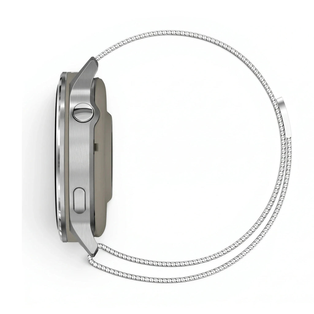 Bracelet Alvéole milanais acier argent, vue de dos - Garmin Quick Release 22mm | Clipz-it