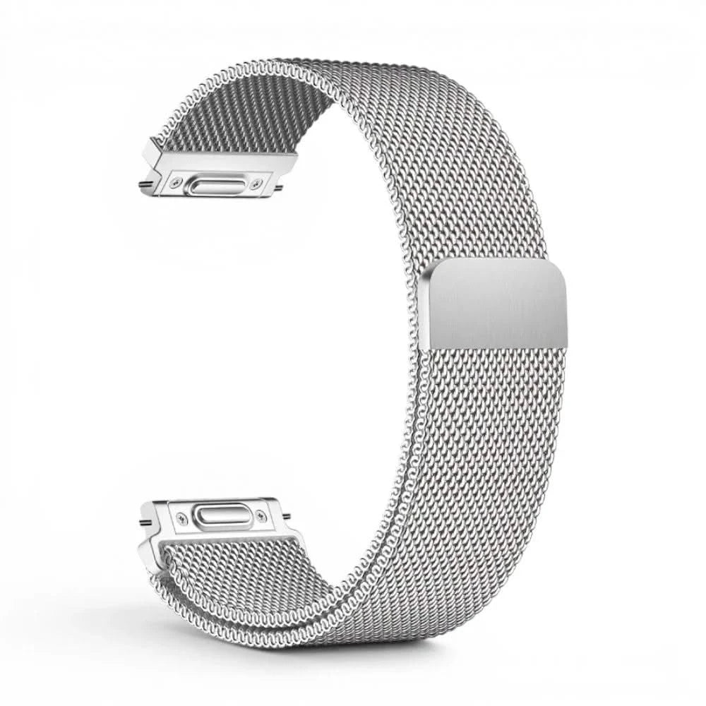 Bracelet Alvéole milanais acier argent, vue de profil - Garmin Quick Release 22mm | Clipz-it