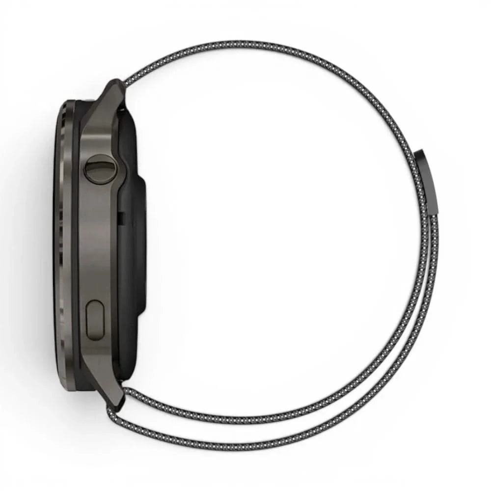 Bracelet Alvéole milanais acier noir, vue de dos - Garmin Quick Release 22mm | Clipz-it