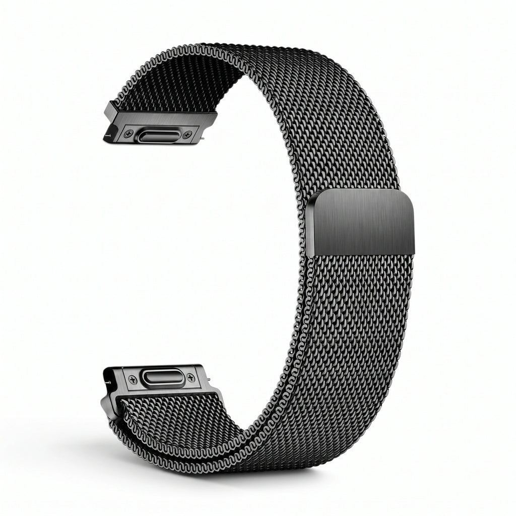 Bracelet Alvéole milanais noir, vue de dos - Garmin Quick Release 22mm | Clipz-it