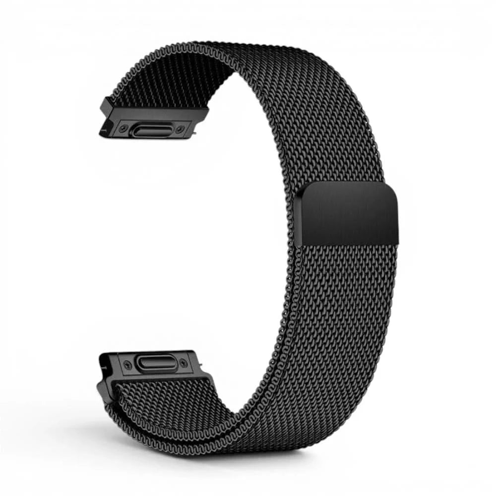 Bracelet Alvéole milanais noir, vue de dos - Garmin Quick Release 22mm | Clipz-it