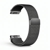Bracelet Alvéole milanais noir, vue de dos - Garmin Quick Release 22mm | Clipz-it