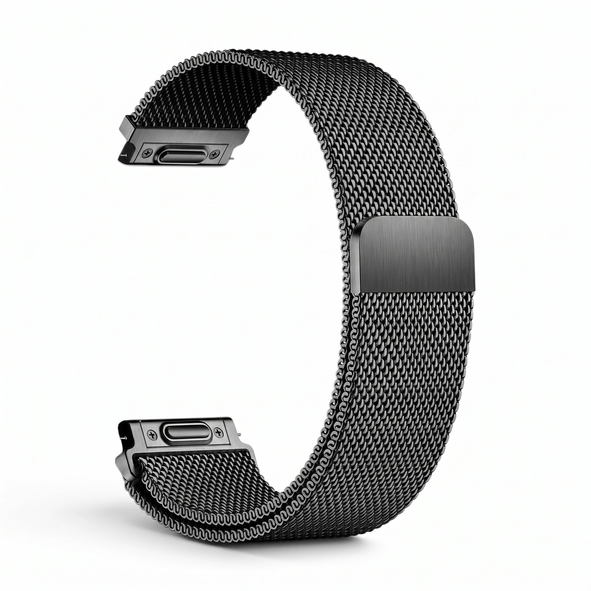 Bracelet Alvéole milanais noir, vue de dos - Garmin Quick Release 22mm | Clipz-it