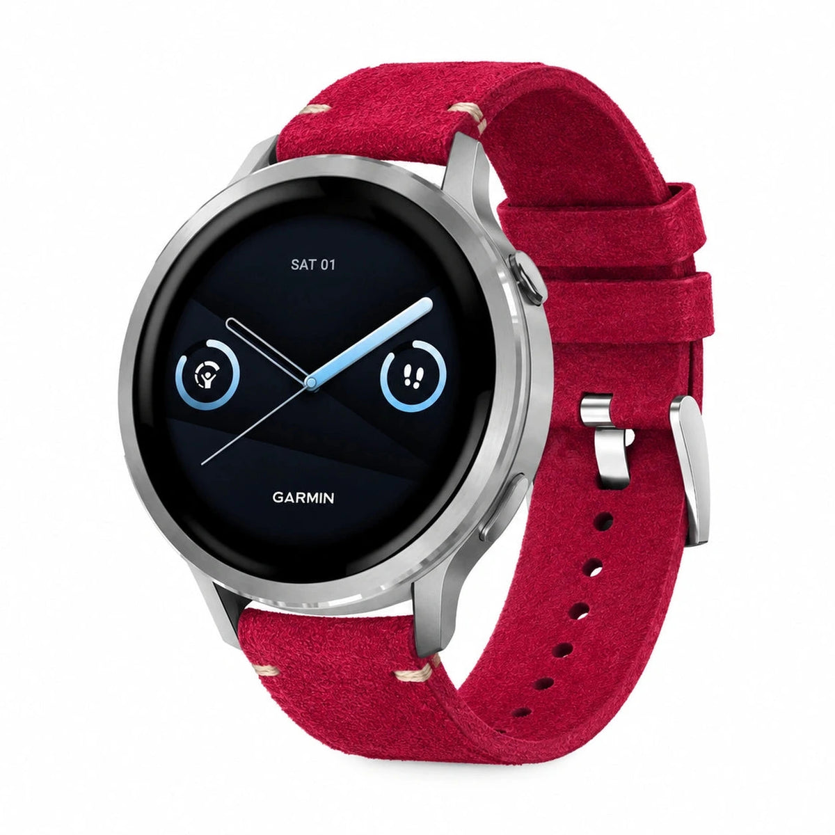 Bracelet Camden daim nubuck magenta - Garmin Quick-Release 22mm | Clipz-it