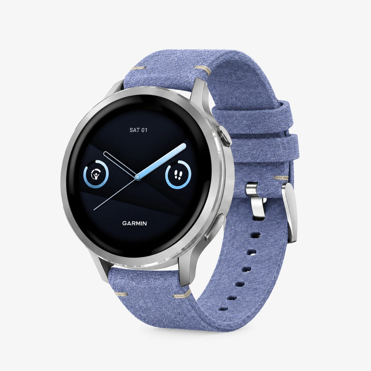 Bracelet Camden daim nubuck mauve - Garmin Quick-Release 22mm | Clipz-it