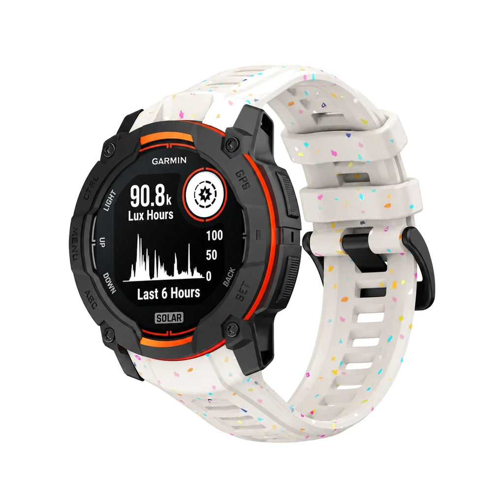 Lumen silicone strap, off-white, front view - Garmin Quick Release 22mm
