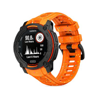 Lumen silicone strap, orange, front view - Garmin Quick Release 22mm