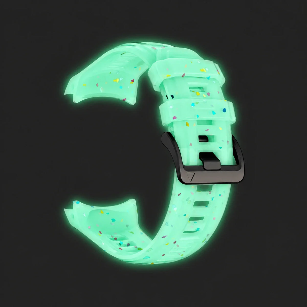Lumen silicone strap, glow-in-the-dark green, strap only view - Garmin Quick Release 22mm