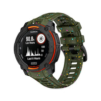 Lumen silicone strap, military green, front view - Garmin Quick Release 22mm