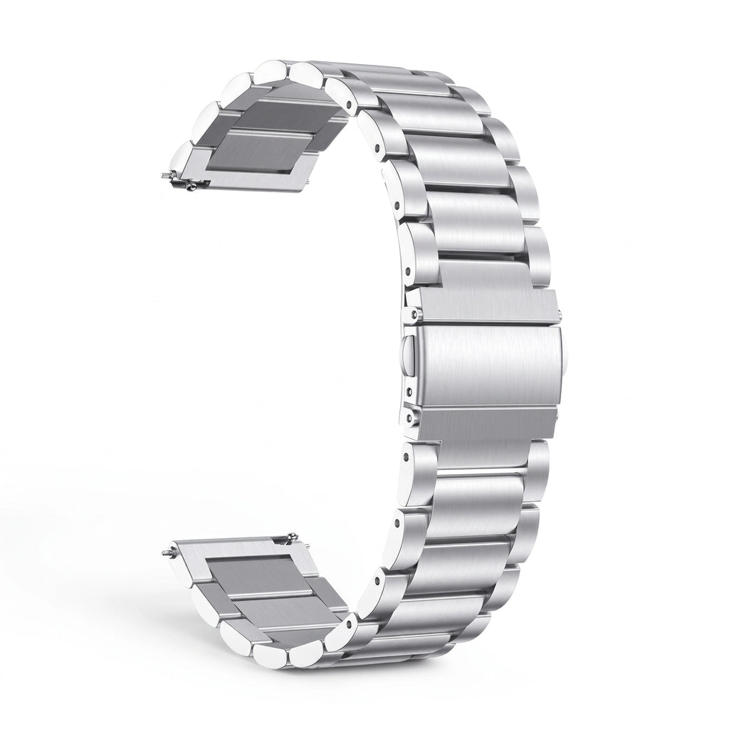 Bracelet Maillon acier inoxydable acier argenté, vue de dos - Garmin Quick Release 22mm | Clipz-it