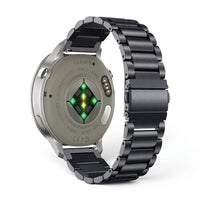 Bracelet Maillon acier inoxydable acier noir, vue de face 2 - Garmin Quick Release 22mm | Clipz-it