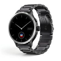 Bracelet Maillon acier inoxydable acier noir, vue de face - Garmin Quick Release 22mm | Clipz-it