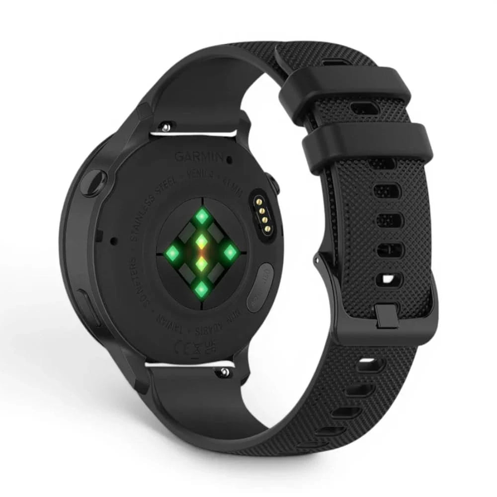Bracelet Motion silicone noir, vue de face 2 - Garmin Quick Release 22mm | Clipz-it