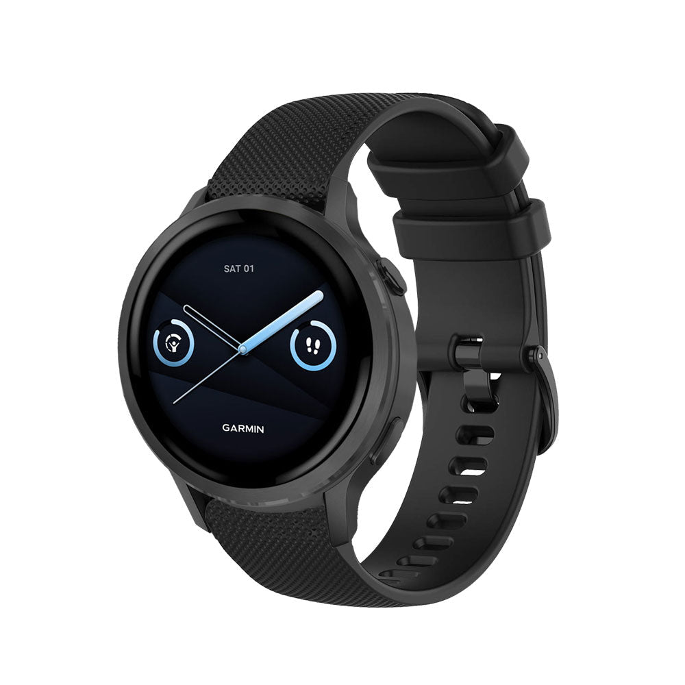 Bracelet Motion silicone noir, vue de face - Garmin Quick Release 22mm | Clipz-it
