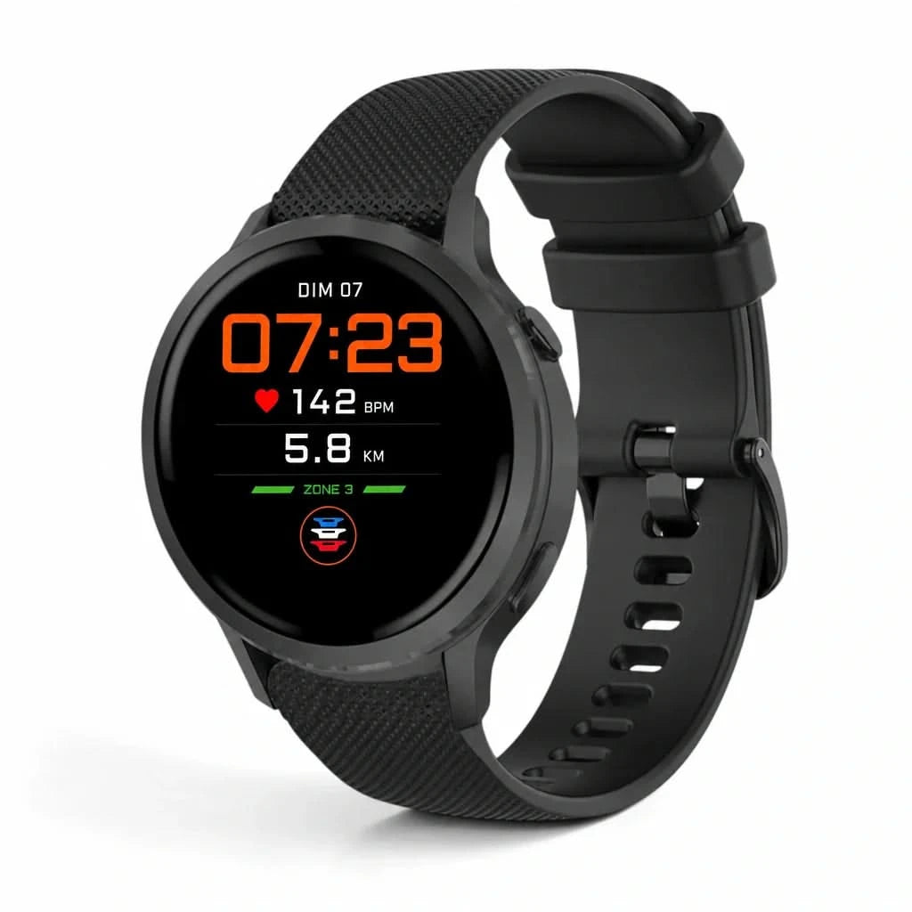 Bracelet Motion silicone noir, vue de face - Garmin Quick Release 22mm | Clipz-it