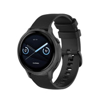 Bracelet Motion silicone noir, vue de face - Garmin Quick Release 22mm | Clipz-it
