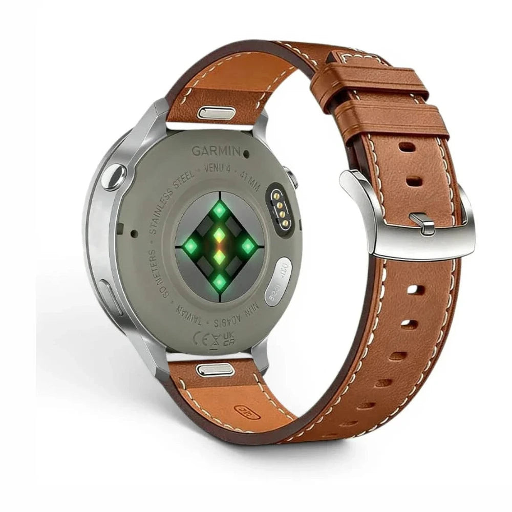 Urrem Nappa i læder, brun, set forfra 2 - Garmin Quick Release 22 mm | Clipz-it