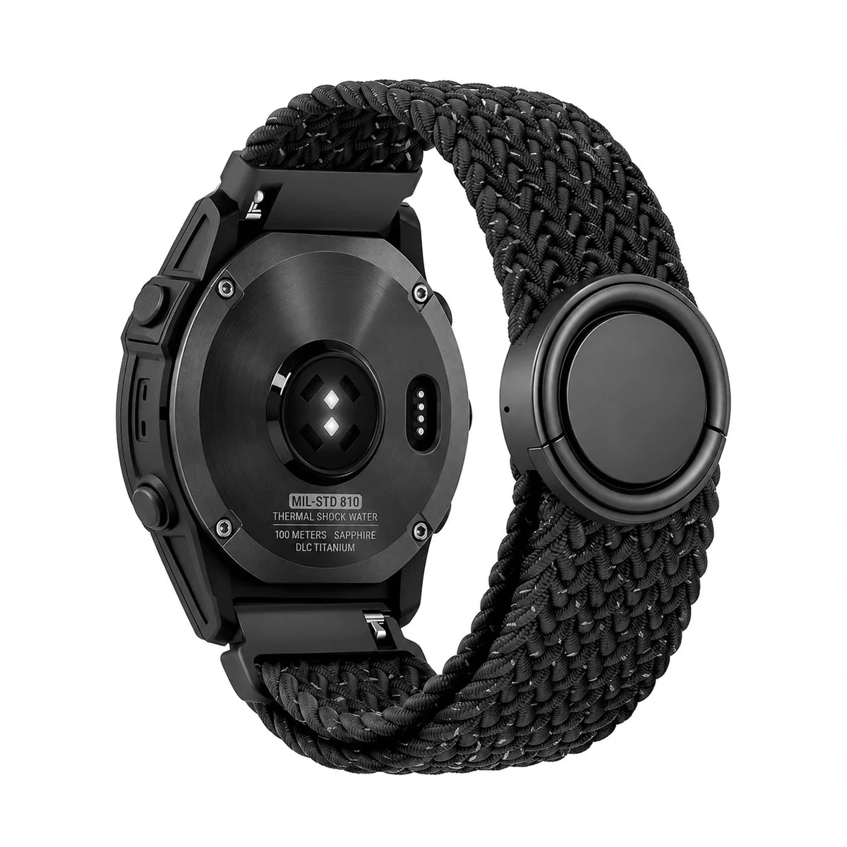 Natte nylonový pletený remienok, noir étoilé, pohľad zozadu - Garmin Quick Release 22mm