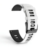 Bracelet Rhythm silicone blanc, vue de profil - Garmin Quick Release 22mm | Clipz-it