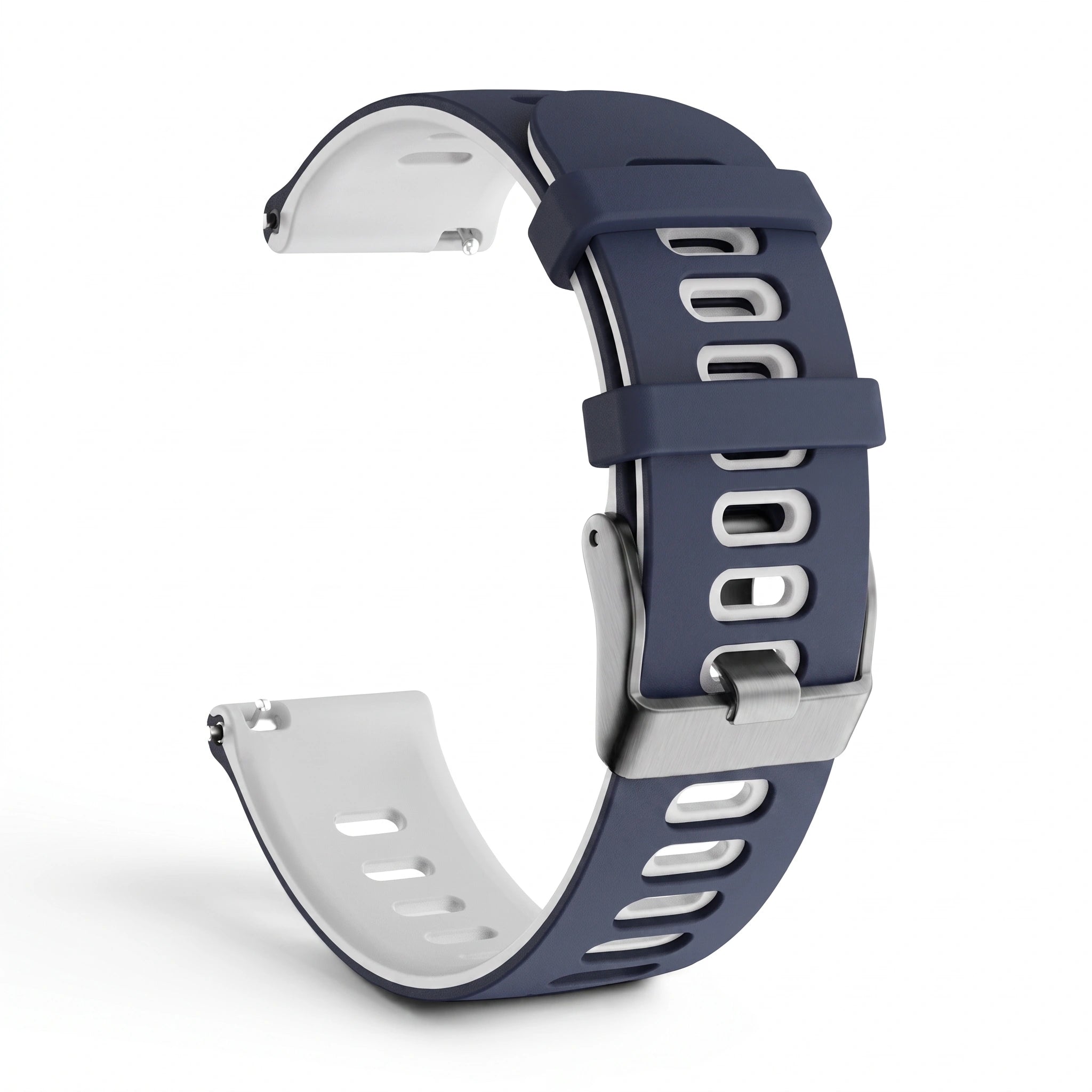 Bracelet Rhythm silicone bleu, vue de profil - Garmin Quick Release 22mm | Clipz-it