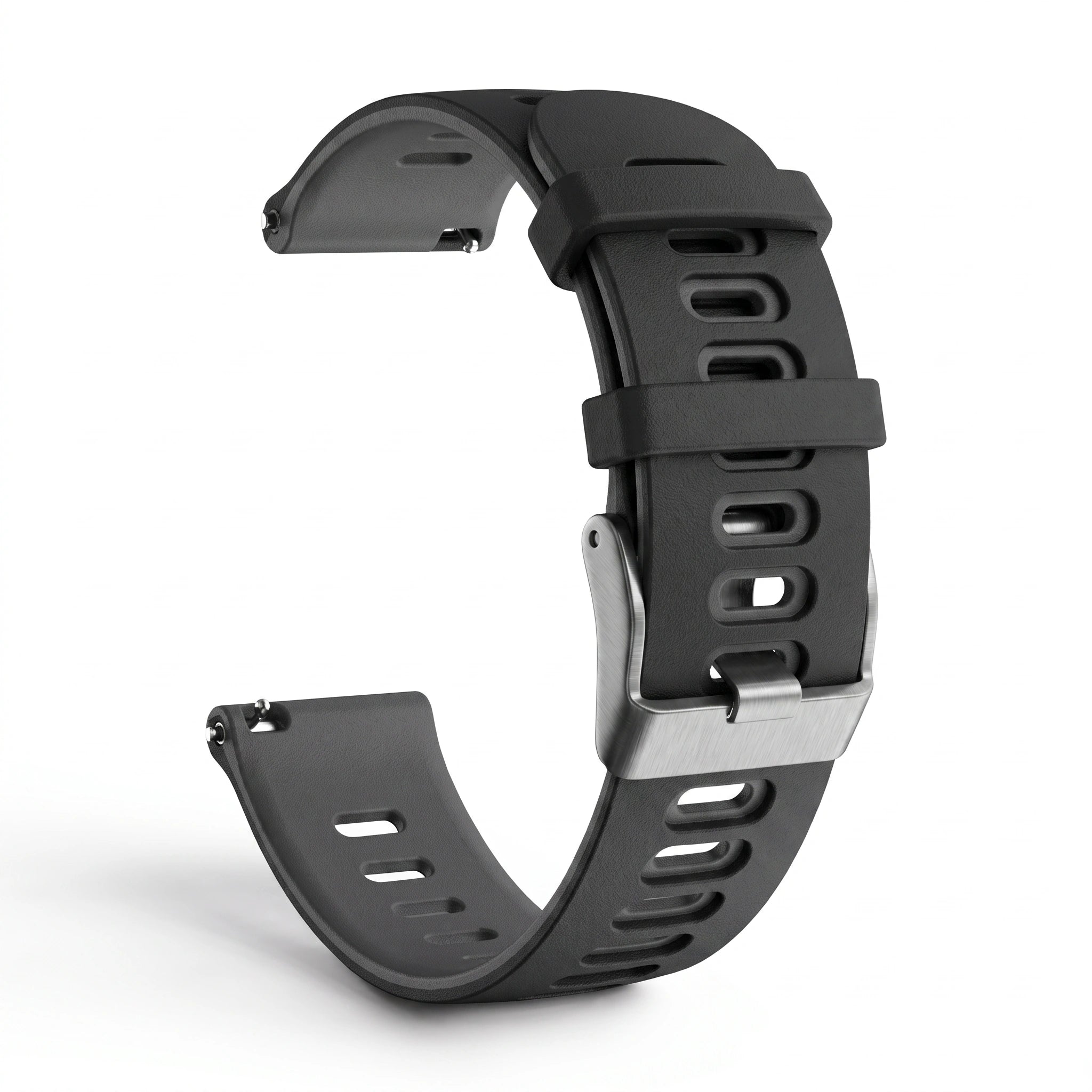 Bracelet Rhythm silicone noir, vue de profil - Garmin Quick Release 22mm | Clipz-it