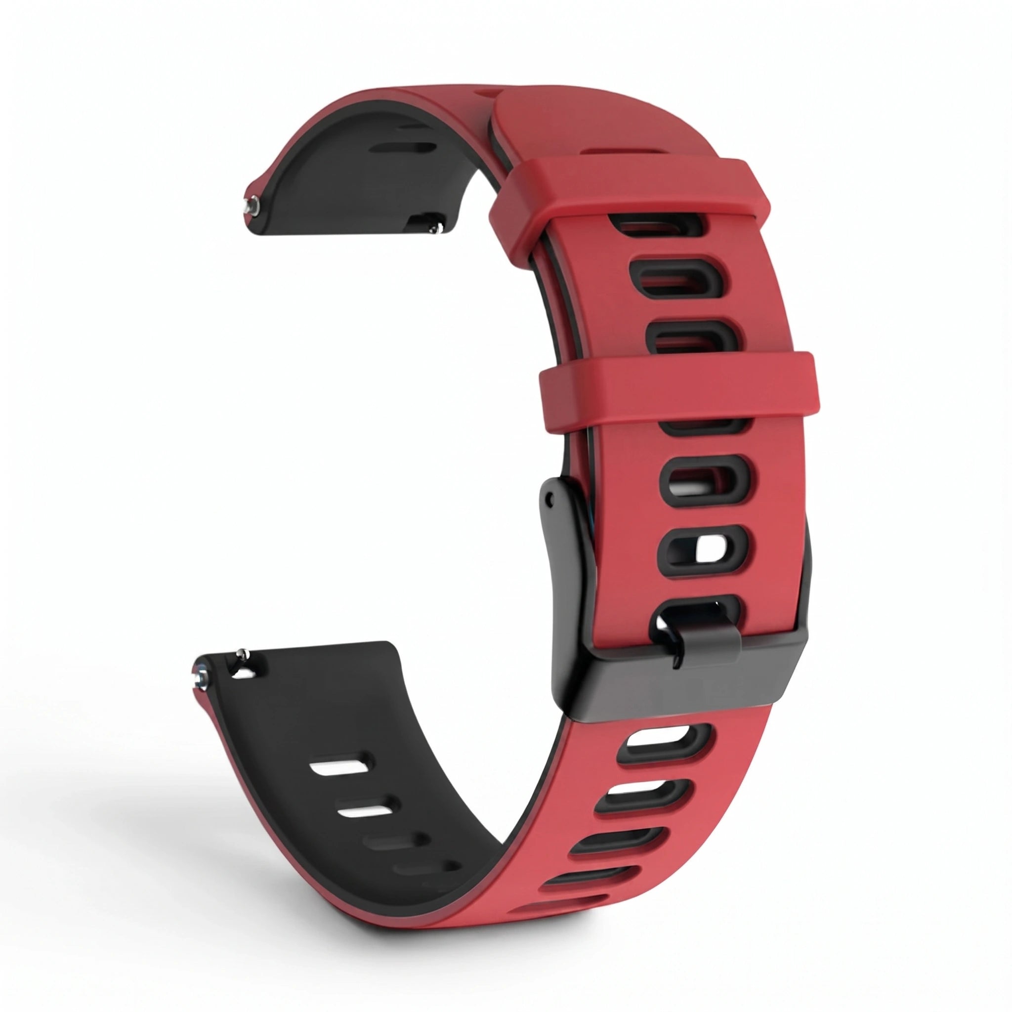 Bracelet Rhythm silicone rouge, vue de profil - Garmin Quick Release 22mm | Clipz-it