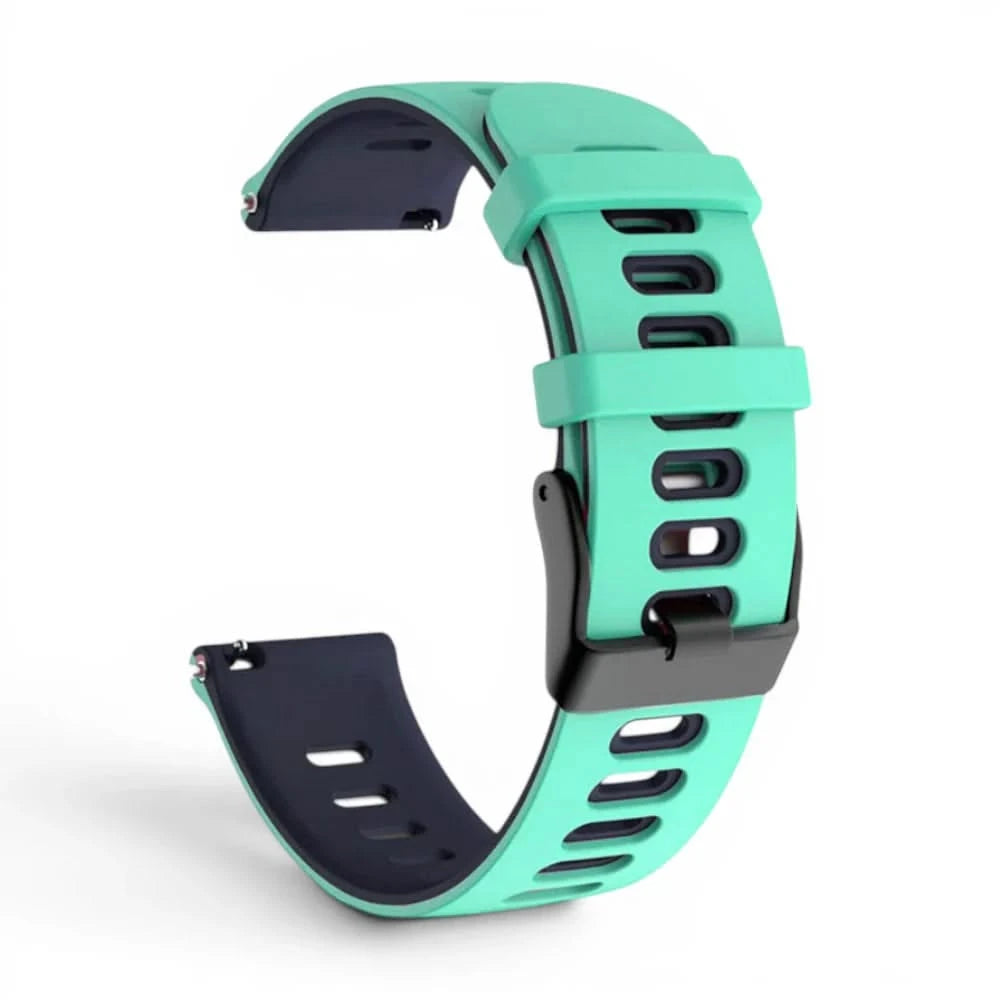 Bracelet Rhythm silicone turquoise, vue de profil - Garmin Quick Release 22mm | Clipz-it