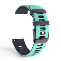 Bracelet Rhythm silicone turquoise, vue de profil - Garmin Quick Release 22mm | Clipz-it