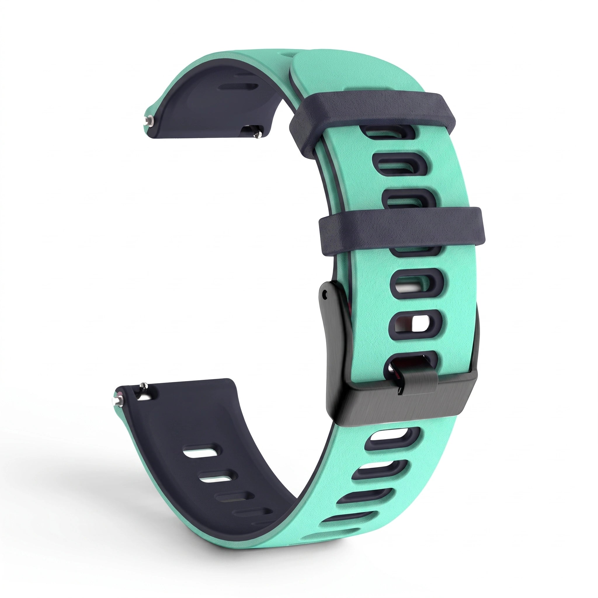 Bracelet Rhythm silicone turquoise, vue de profil - Garmin Quick Release 22mm | Clipz-it