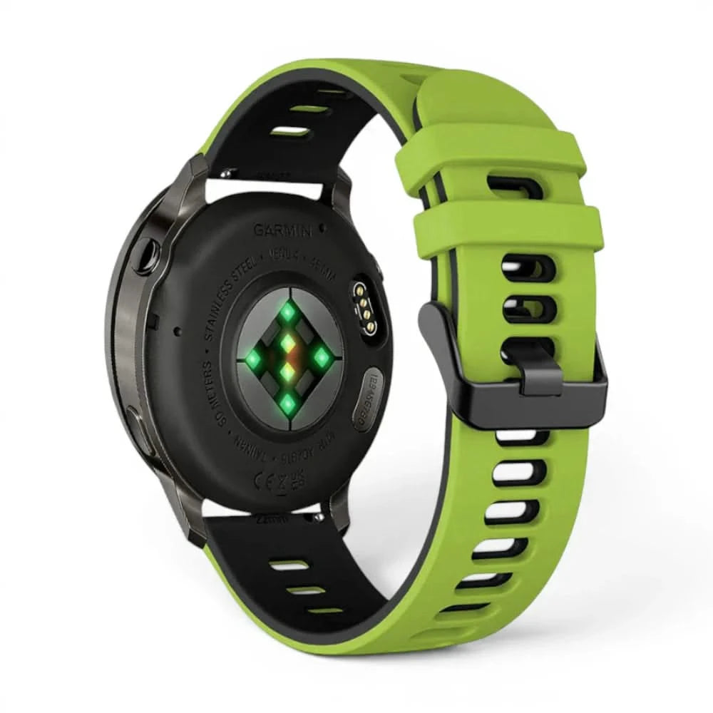 Bracelet Rhythm silicone vert, vue de face 2 - Garmin Quick Release 22mm | Clipz-it