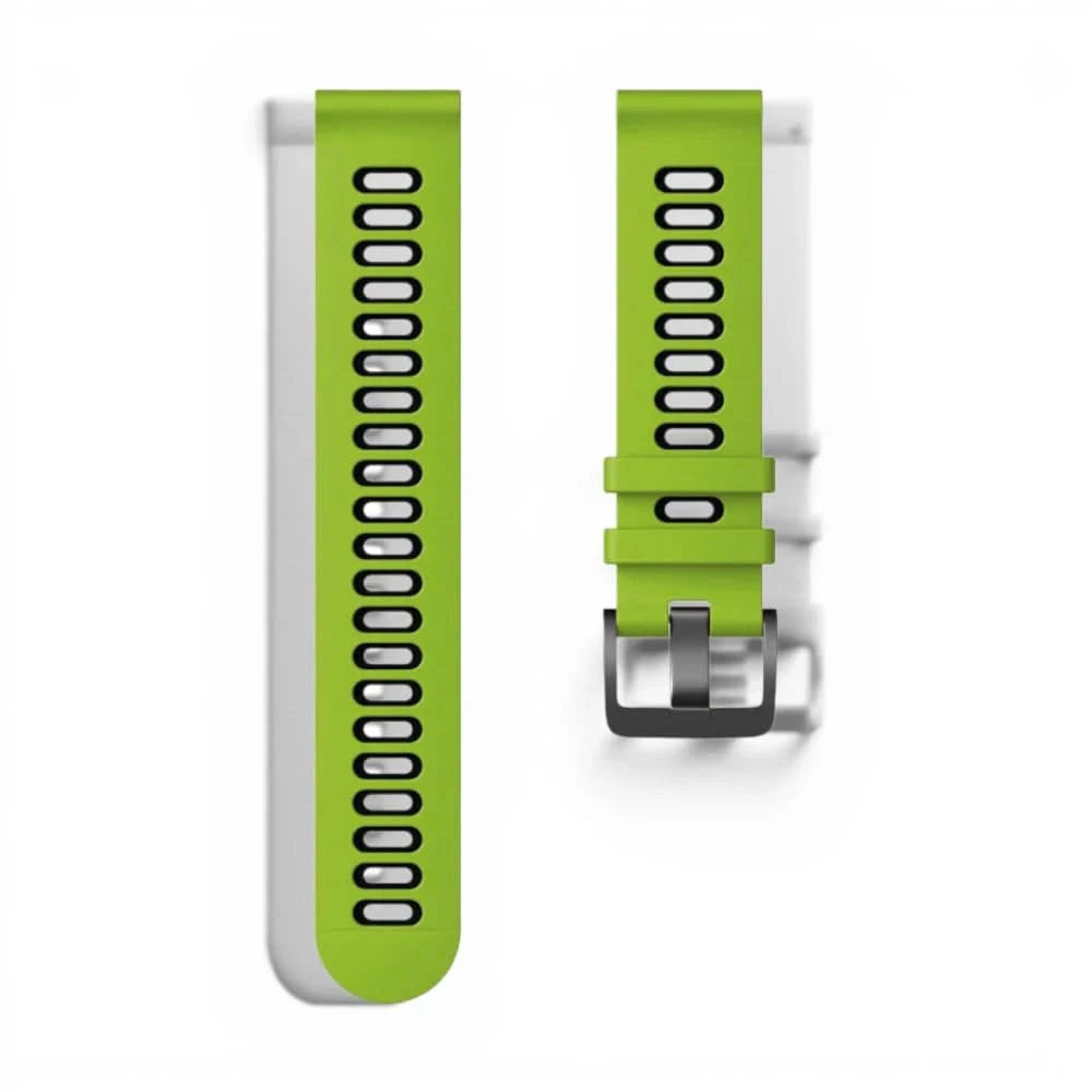 Bracelet Rhythm silicone vert militaire, vue de profil 2 - Garmin Quick Release 22mm | Clipz-it