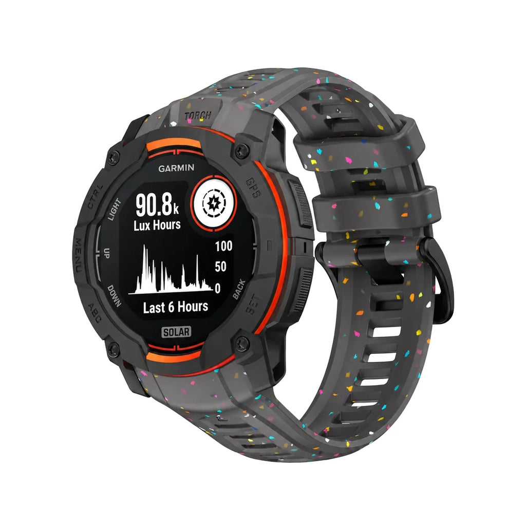 Lumen silicone strap, graphite, front view - Garmin Quick Release 26mm