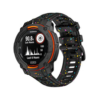 Lumen silicone strap, black, front view - Garmin Quick Release 26mm