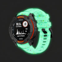 Lumen silicone strap, glow-in-the-dark green, front view - Garmin Quick Release 26mm