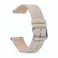 Bracelet Camden daim nubuck blanc casse, vue de face 2 - Garmin Quick-Release | Clipz-it
