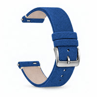 Bracelet Camden daim nubuck bleu marine, vue de face 2 - Garmin Quick-Release | Clipz-it