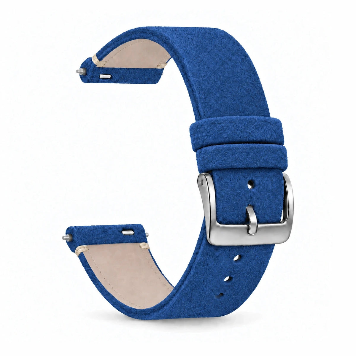 Bracelet Camden daim nubuck bleu marine, vue de face 2 - Garmin Quick-Release | Clipz-it