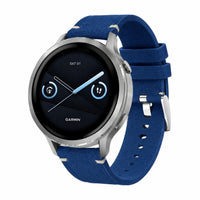Bracelet Camden daim nubuck bleu marine - Garmin Quick-Release | Clipz-it