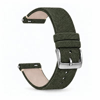 Bracelet Camden daim nubuck kaki, vue de face 2 - Garmin Quick-Release | Clipz-it