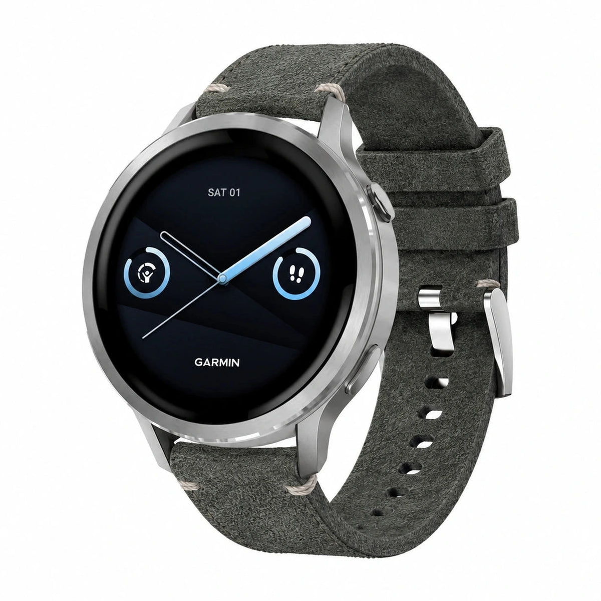 Bracelet Camden daim nubuck kaki - Garmin Quick-Release | Clipz-it