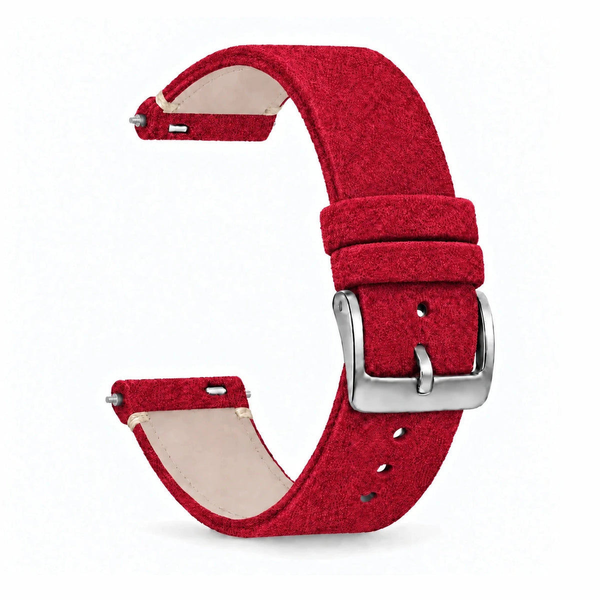 Bracelet Camden daim nubuck magenta, vue de face 2 - Garmin Quick-Release | Clipz-it