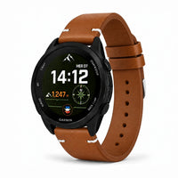 Kožni remen za sat Patine, koža, smeđi - Garmin Quick Release | Clipz-it