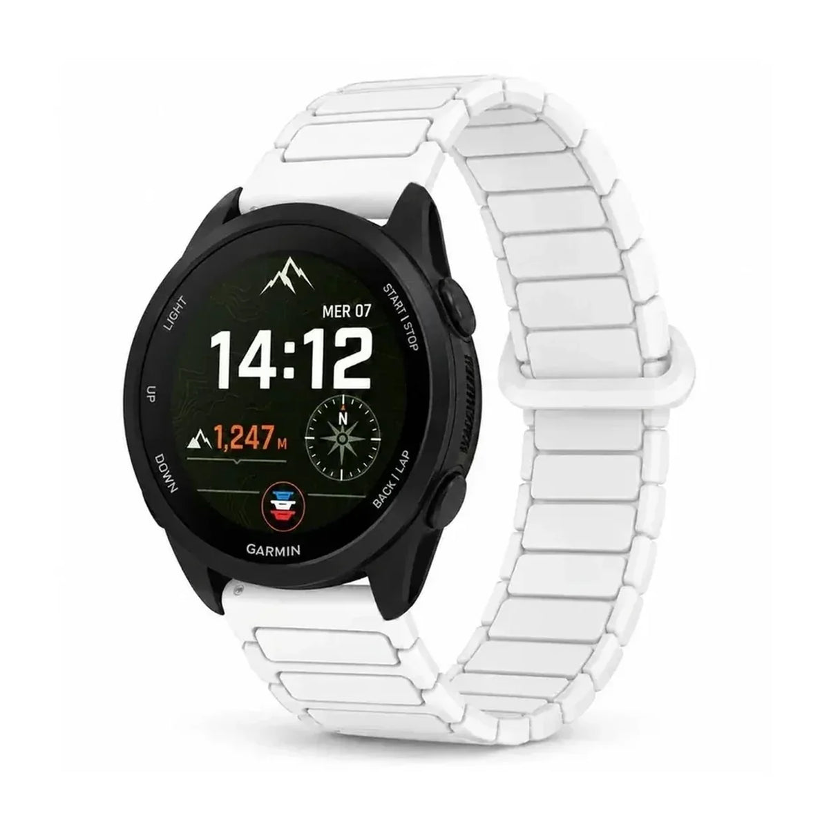 Bracelet Pulse silicone magnetique blanc - Garmin Quick-Release | Clipz-it