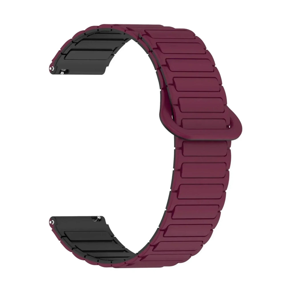 Bracelet Pulse silicone magnetique bordeaux, vue 3 - Garmin Quick-Release | Clipz-it