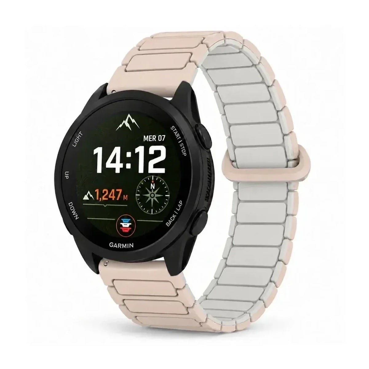 Bracelet Pulse silicone magnetique creme - Garmin Quick-Release | Clipz-it